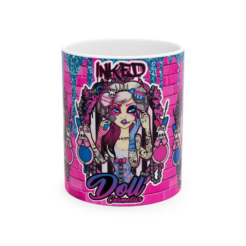 "INKED DOLL" Ceramic Mug, (11 oz)