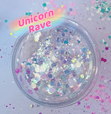 UNICORN RAVE (Ice Blue) Chunky Iridescent Glamdoll Glitter - inkeddollcosmetics