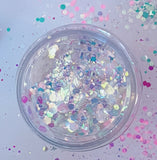 UNICORN RAVE (Ice Blue) Chunky Iridescent Glamdoll Glitter - inkeddollcosmetics