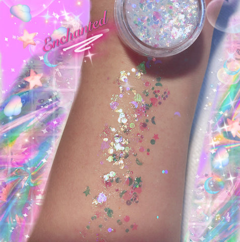 *ENCHANTED* MERMAID JELLY (FACE/BODY/HAIR) GLITTER GEL - inkeddollcosmetics