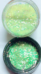 ELECTRIC LIME! Chunky Iridescent Glamdoll Glitter - inkeddollcosmetics