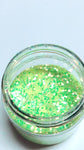 ELECTRIC LIME! Chunky Iridescent Glamdoll Glitter - inkeddollcosmetics