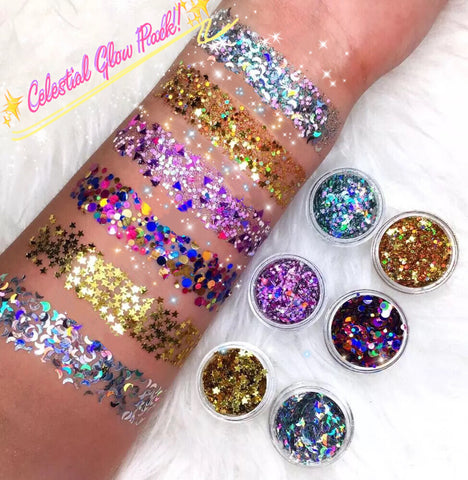 CELESTIAL GLOW Jelly Glitter (6 Pack) - inkeddollcosmetics