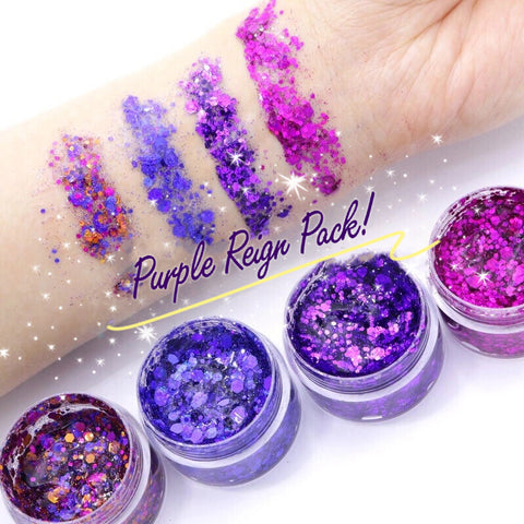 PURPLE REIGN Glitter JELLY (4 Pack) - inkeddollcosmetics