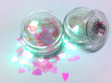 IRIDESCENT LOVE Festival HEARTS Glitter CONFETTI - inkeddollcosmetics