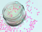 IRIDESCENT STAR (Pink Unicorn Star) Festival STAR Glitter CONFETTI - inkeddollcosmetics
